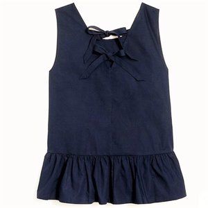 J. Crew • Navy Bow Back Peplum Top || Small